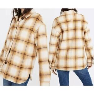 Madewell Walton Plaid Flannel Shirt Jacket Sz Medium in Berean Plaid NWT